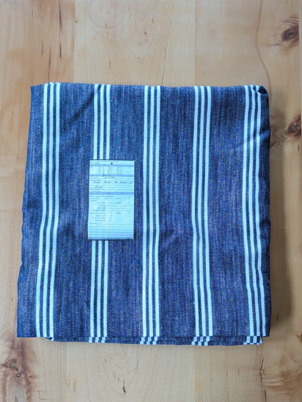 Pottery Barn Blake Stripe Navy and White Striped Curtain Panel 63"